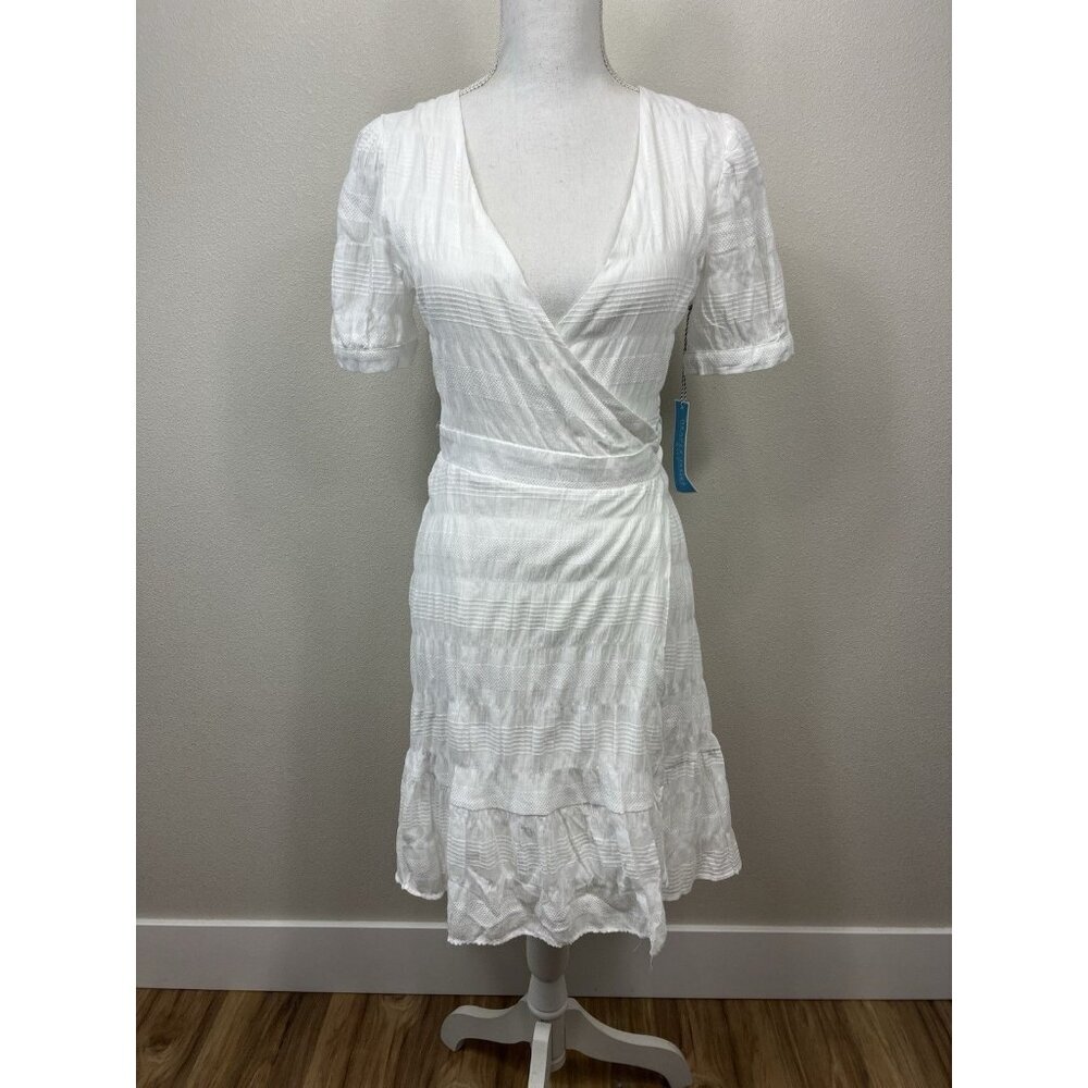 Draper James Puff Sleeve Wrap Dress Size Small White